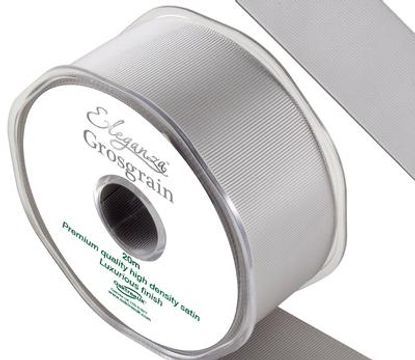 Eleganza Premium Grosgrain Ribbon 38mm x 20m Silver No.24 - Ribbons